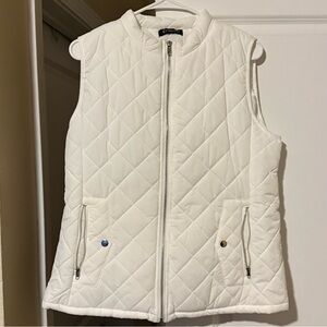 Women's White Quilted Vest